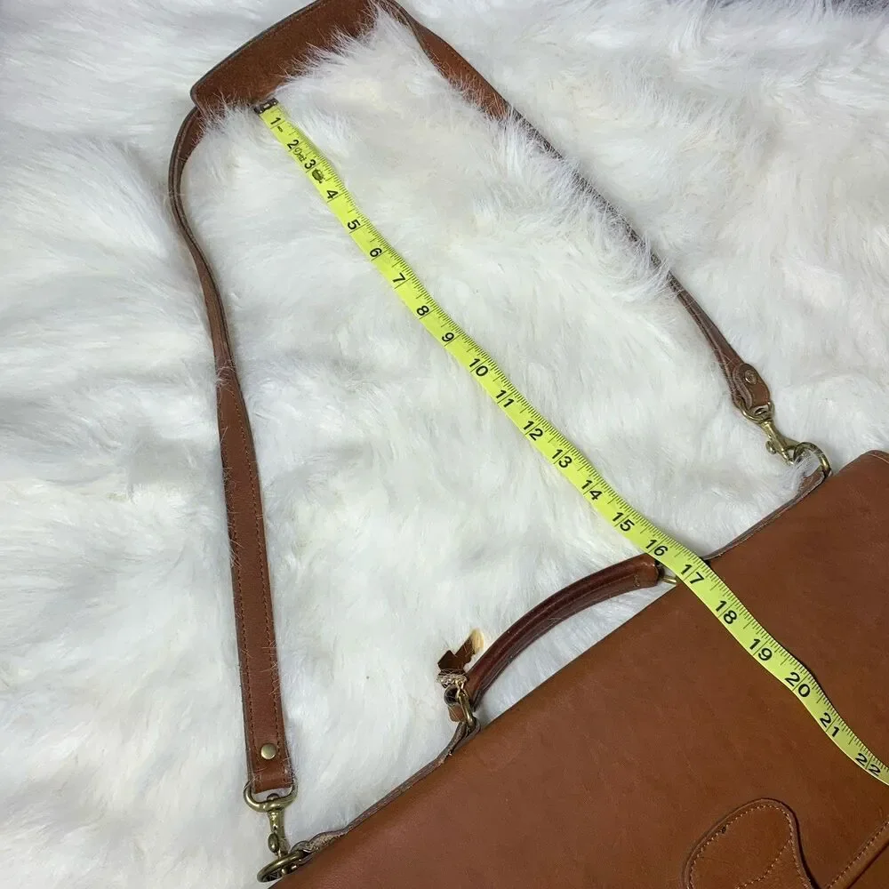 Jack Georges Vintage Leather Messenger Bag With Attachable Strap Made In USA